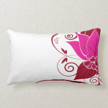 Abraxas Abstract Floral Fishnet fuschia oxblood Pillow