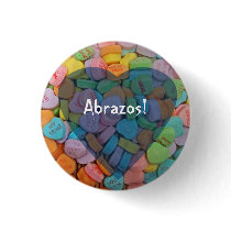Abrazos-Candy Hearts - Say it in Spanish Pinback Buttons