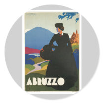 Abruzzo Italy Vintage Travel Poster Art Stickers