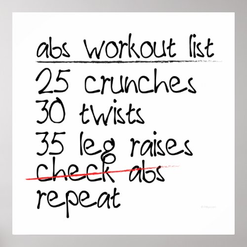 Abs Workout List Print