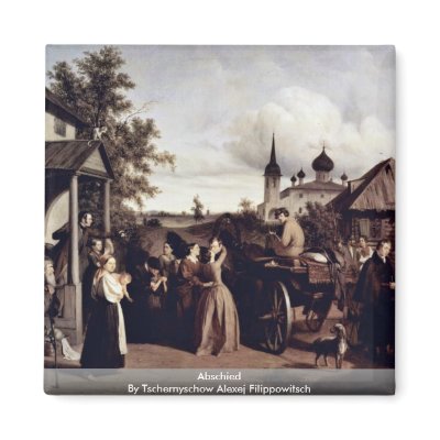 Abschied By Tschernyschow Alexej Filippowitsch Fridge Magnet by Artcollection