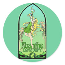 Absinthe Art Nouveau stickers by opheliasart Absinthe Art Nouveau stickers