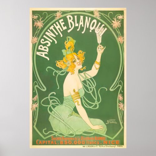 Absinthe Blanoui Vintage Absinthe Poster Art posters