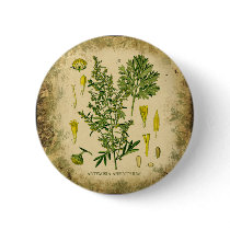 Absinthe Botanical Collage Pinback Buttons
