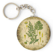 Absinthe Botanical Collage Key Chain