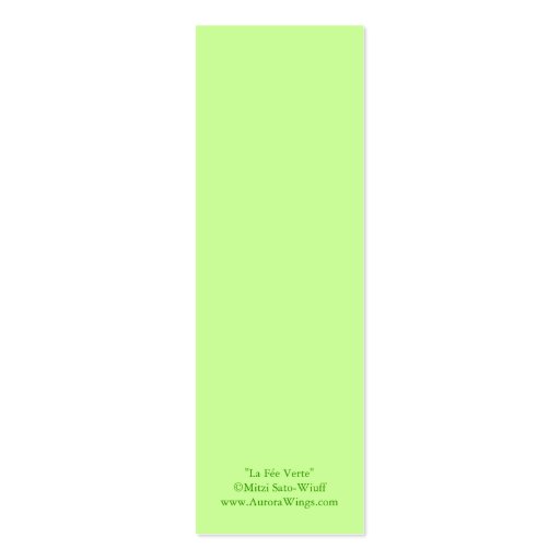 Absinthe Fairy Bookmark - La Fée Verte Business Card (back side)