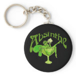 Absinthe Girl In Glass Key Chains
