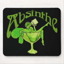 Absinthe Girl In Glass Mousepad