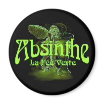Absinthe La Fee Verte Fairy With Glass Refrigerator Magnet