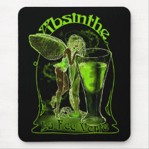 Absinthe La Fee Verte Fairy With Glass Mouse Pad