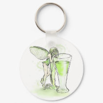 Absinthe La Fee Verte Fairy With Glass (no text) keychains