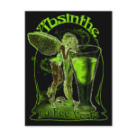 Absinthe La Fee Verte Fairy With Glass Post Card