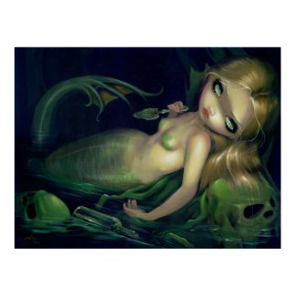 Absinthe Mermaid ART PRINT lowbrow gothic fantasy print