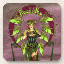 Absinthe- Raspberry cork coasters