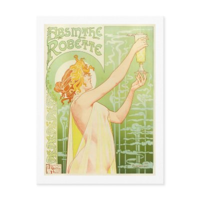 Absinthe Robette, Henri Privat-Livemont Post Card by vintagetreasurechest