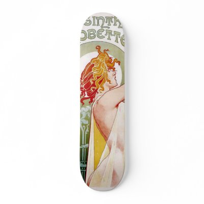 Absinthe Robette T. Privat-Livemont Skate Board Deck by AbsintheFairy