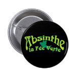 Absinthe Text La Fee Verte Pinback Buttons
