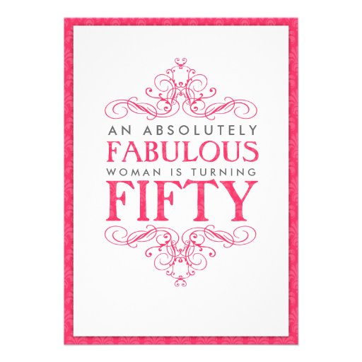 Absolutely Fabulous 50th Birthday Party Invitation (front side)