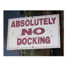 Absolutely No Docking Postcard