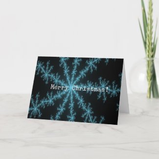 Abstact Blue Snowflake, Merry Christmas card