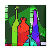 Abstact Bottle Design Magnet