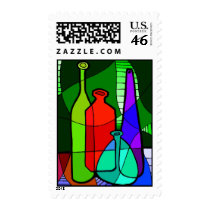 Abstact Bottle Design Postage