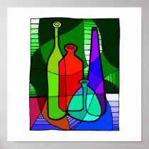 Abstact Bottle Kitchen Poster 15x15