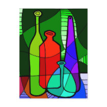 Abstact Bottle Postcard