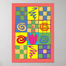 Abstact Design in Squares Print