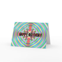 Abstact Neon Birthday Greeting Cards