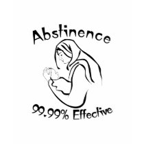 Abstinence 99.99% Effective t-shirts