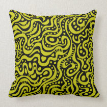 Abstract 041211 - Banana Yellow on Black american mojo pillows