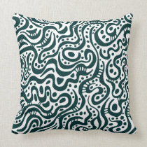 Abstract 041211 - Dark Green on White american mojo pillows