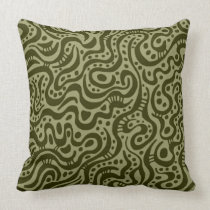 Abstract 041211 - Dark Olive on Khaki american mojo pillows