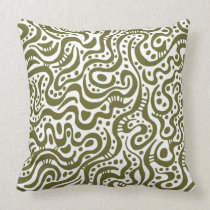 Abstract 041211 - Deep Olive on White american mojo pillows