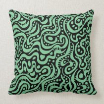 Abstract 041211 - Faded Green on Black american mojo pillows