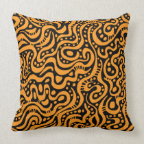 Abstract 041211 - Lt Orange on Black american mojo pillows