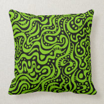 Abstract 041211 - Martian Green on Black american mojo pillows