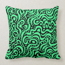 Abstract 041211 - Mint Green on Black american mojo pillows