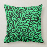 Abstract 041211 - Mint Green on Black Pillows