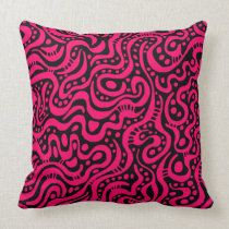 Abstract 041211 - Neon Red on Black american mojo pillows