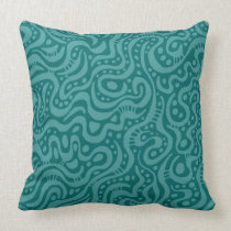 Abstract 041211 - Ocean Green on Moss Green american mojo pillows