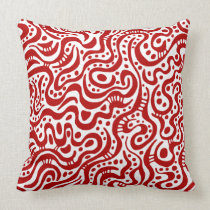 Abstract 041211 - Ruby Red on White american mojo pillows
