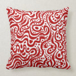 Abstract 041211 - Ruby Red on White pillows
