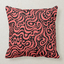 Abstract 041211 - Tropical Pink on Black american mojo pillows