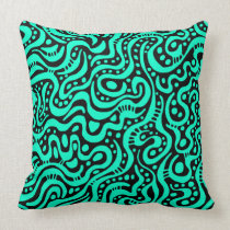 Abstract 041211 - Turquoise on Black american mojo pillows