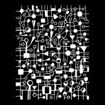 Abstract 090112 - White in Black posters