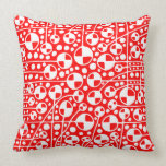 Abstract 130112 v5 - Red Throw Pillow