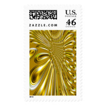Abstract 3d Golden Shapes postage