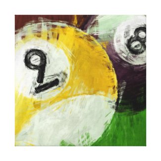 Abstract 8 and 9 Ball Stretched Canvas Prints